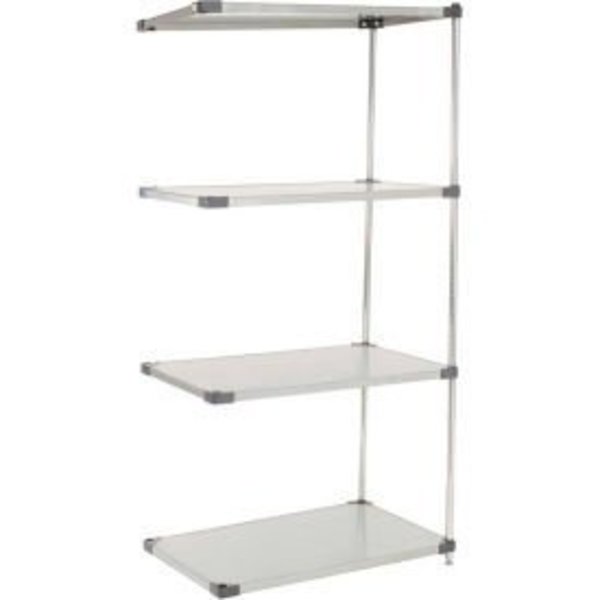Global Equipment Nexel    Solid Stainless Steel Shelving Add-On Unit - 5 Tier - 48"W x 24"D x 86"H A24488SS5